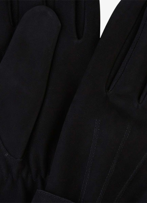 Profuomo Handschoenen van leer - detail zwart