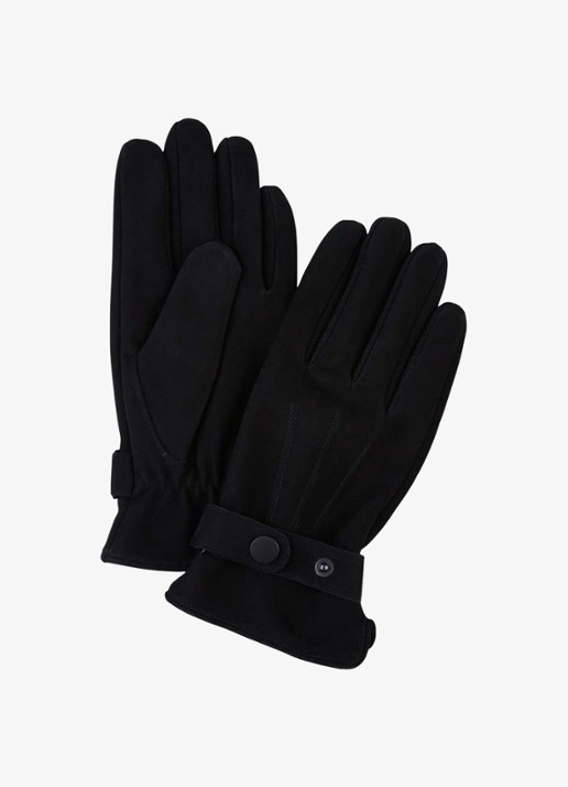 Profuomo Handschoenen van leer - voorkant 2 zwart