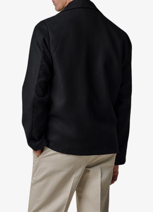 Profuomo Light wol overshirt - achterkant 6 donkerblauw