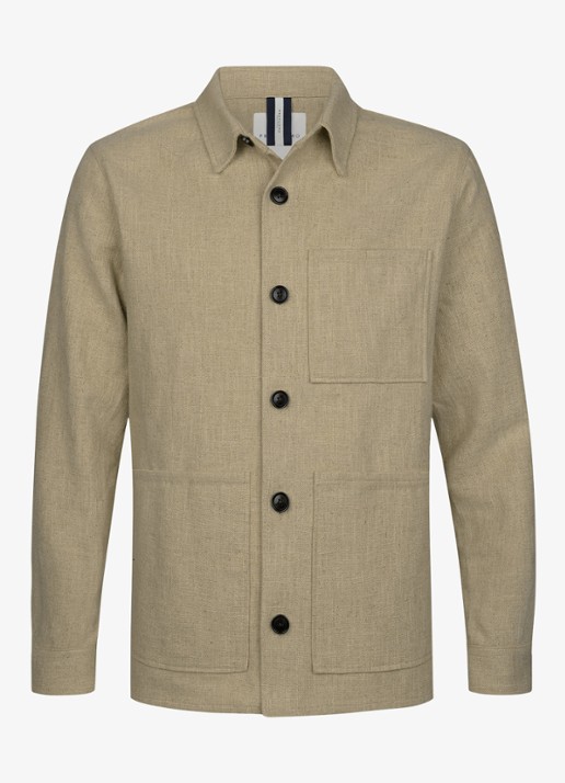 Profuomo Linen overshirt - detail 5 beige