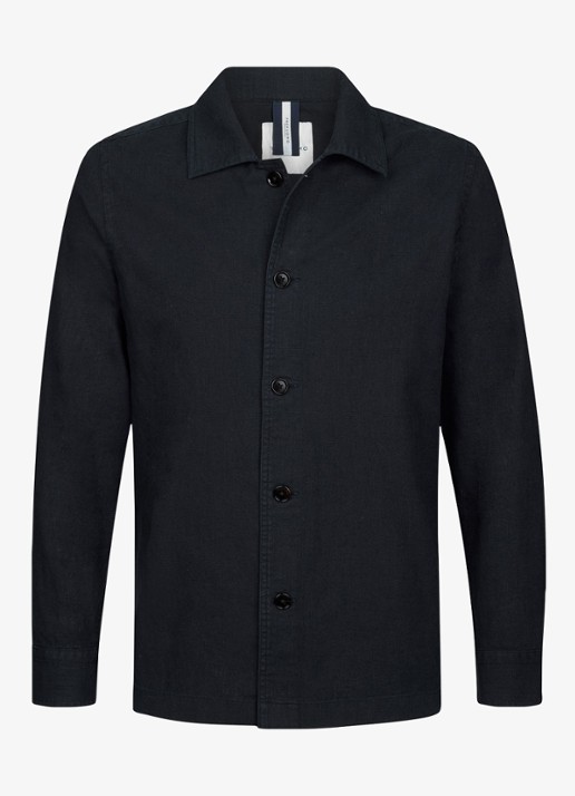 Profuomo Linen overshirt - voorkant blauw