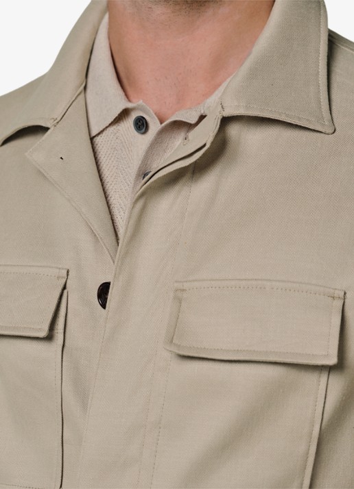 Profuomo Linen overshirt - detail 5 beige