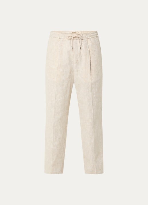 Profuomo Loose fit chino in linnenblend met trekkoord