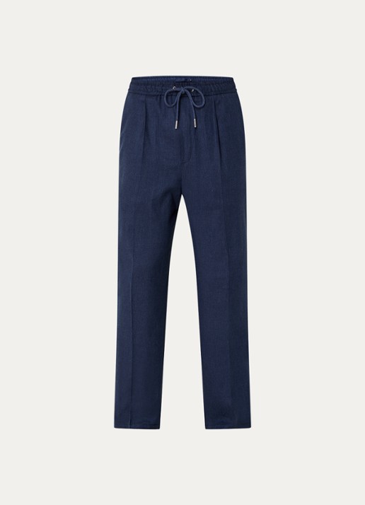 Profuomo Loose fit joggingbroek in linnenblend