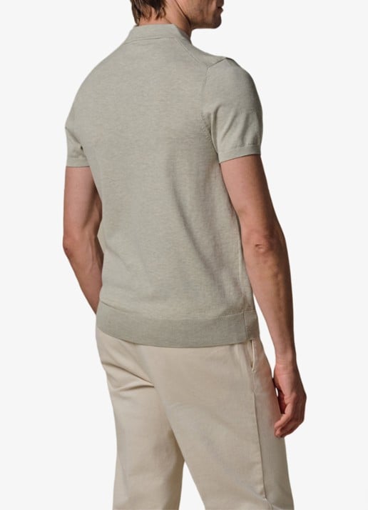 Profuomo Luxury basic polo in lyocell blend - achterkant 3 lichtgroen
