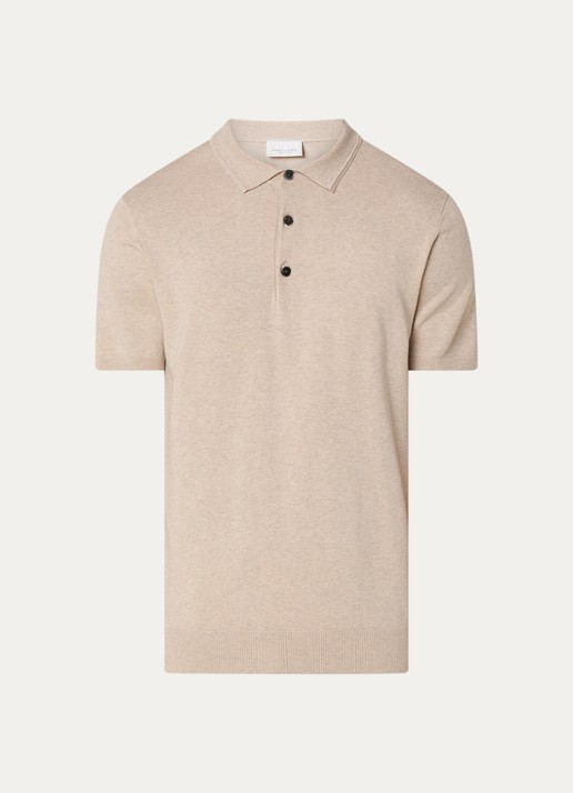Profuomo Luxury regular fit polo met gemêleerd dessin