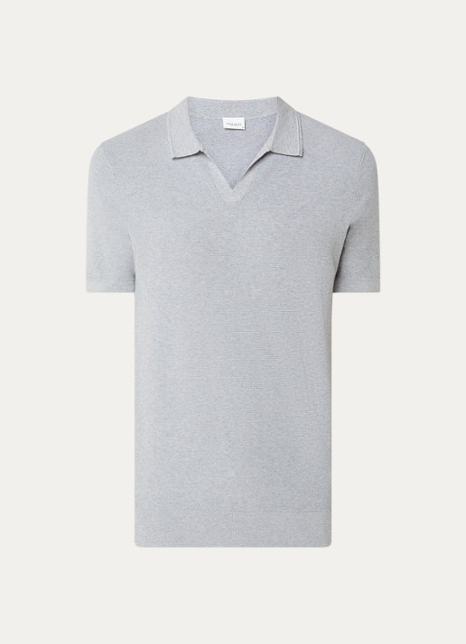 Profuomo Luxury regular fit polo   - voorkant 2 lichtgrijs
