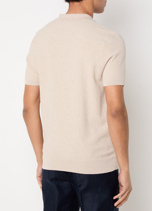 Profuomo Luxury regular fit polo   - achterkant 2 beige