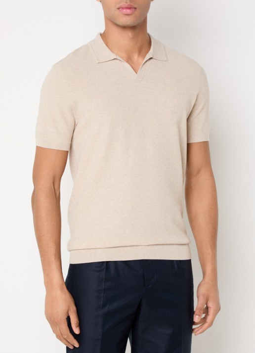 Profuomo Luxury regular fit polo   - detail beige