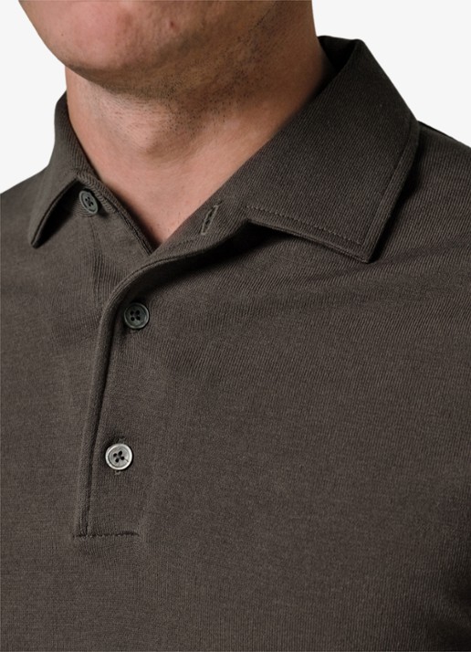 Profuomo Luxury regular fit polo - detail 3 bruin