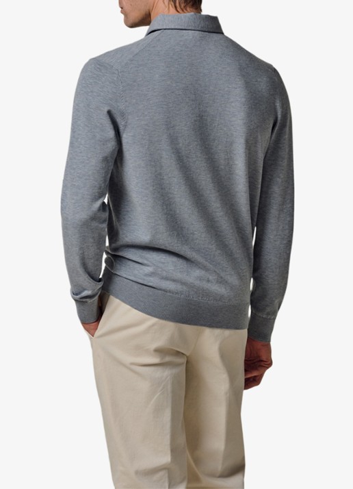 Profuomo Luxury regular fit polo - achterkant 4 blauw