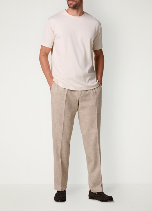 Profuomo Luxury T-shirt met stretch - voorkant 7 wit