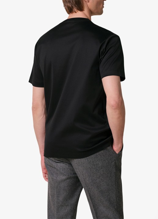 Profuomo Luxury T-shirt met stretch - achterkant 3 zwart