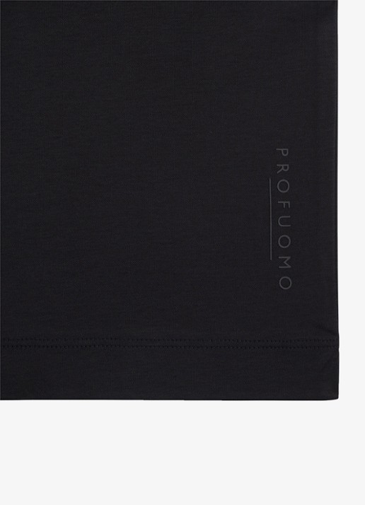 Profuomo Luxury T-shirt met stretch - detail 6 zwart