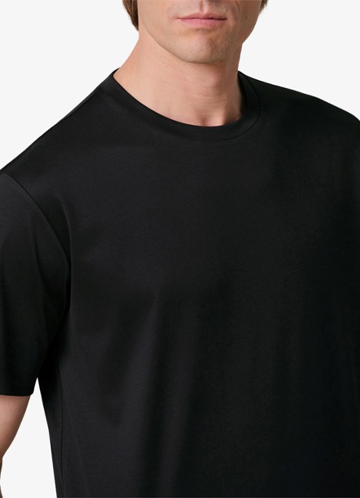 Profuomo Luxury T-shirt met stretch - detail 7 zwart