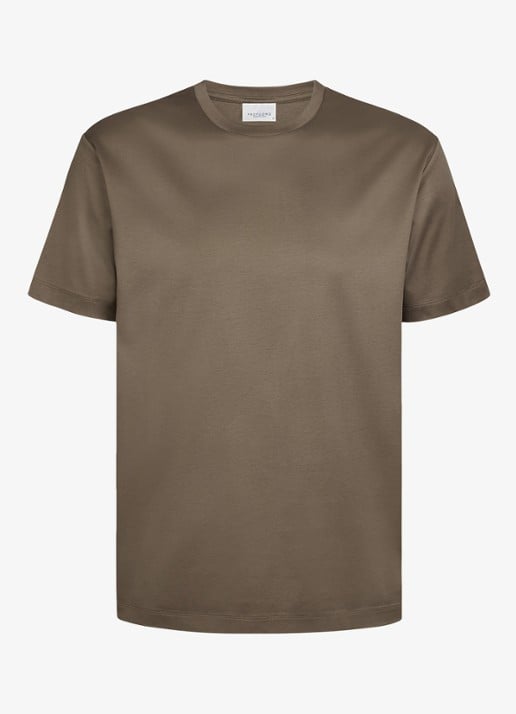 Profuomo Luxury T-shirt met stretch - voorkant taupe