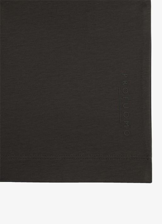Profuomo Luxury T-shirt met stretch - detail 6 donkerbruin