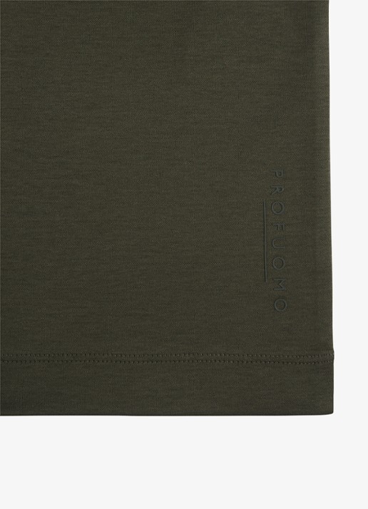 Profuomo Luxury T-shirt met stretch - detail 5 donkergroen