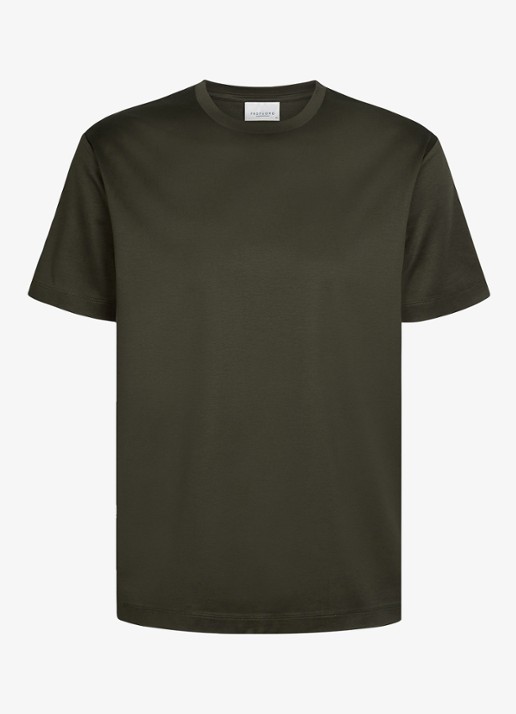 Profuomo Luxury T-shirt met stretch - voorkant donkergroen