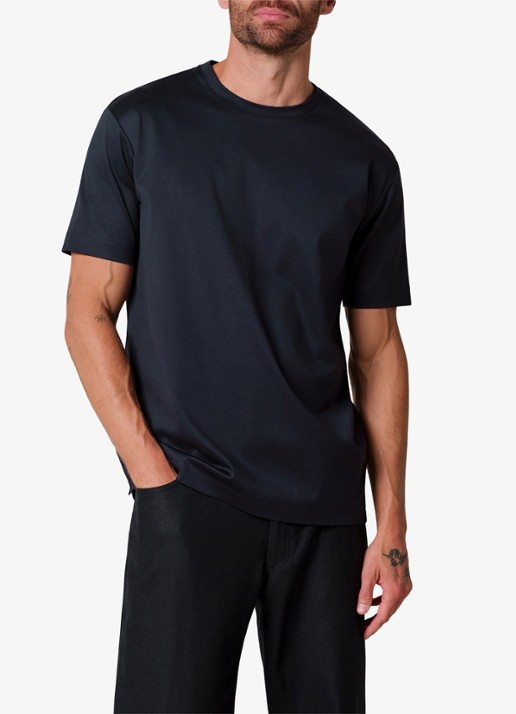 Profuomo Luxury T-shirt met stretch - detail 4 donkerblauw