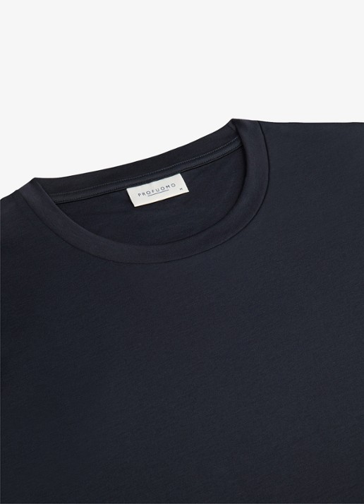 Profuomo Luxury T-shirt met stretch - detail 5 donkerblauw