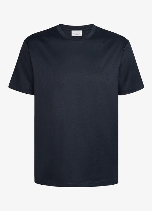 Profuomo Luxury T-shirt met stretch - voorkant donkerblauw