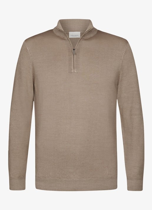 Profuomo Merino trui met halve rits