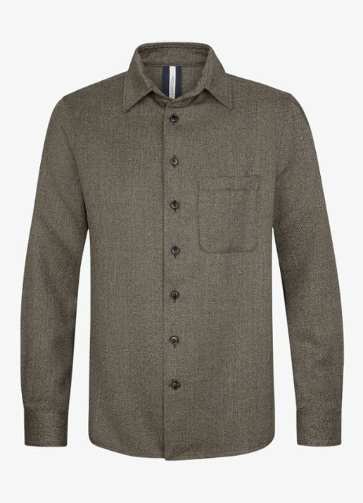 Profuomo Mouline regular fit overshirt in wol blend