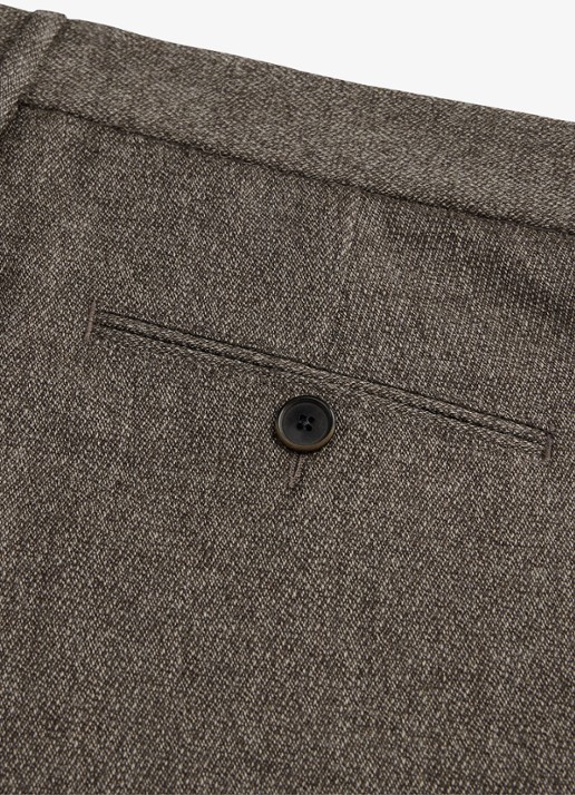 Profuomo Mouline slim fit chino in wolblend - detail 4 antraciet