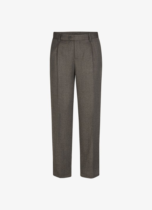 Profuomo Mouline slim fit chino in wolblend - voorkant antraciet