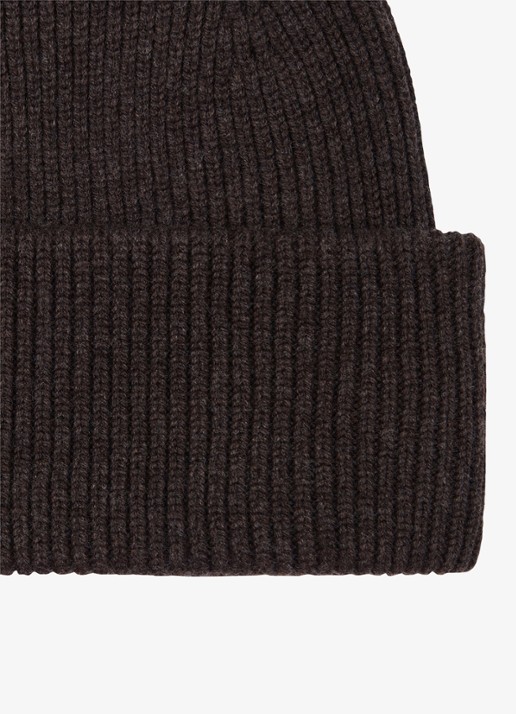 Profuomo Muts in wolblend - detail 2 donkerbruin