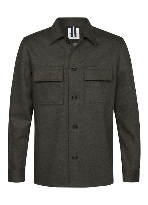 Profuomo Overshirt met borstzakken - voorkant 2 bruin