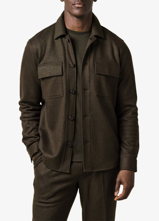 Profuomo Overshirt met borstzakken - detail 4 donkergroen