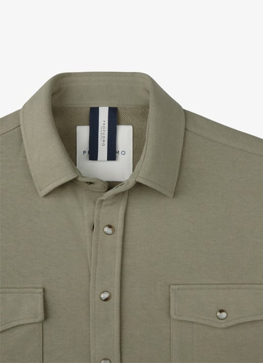 Profuomo Overshirt met borstzakken - detail 3 middengroen
