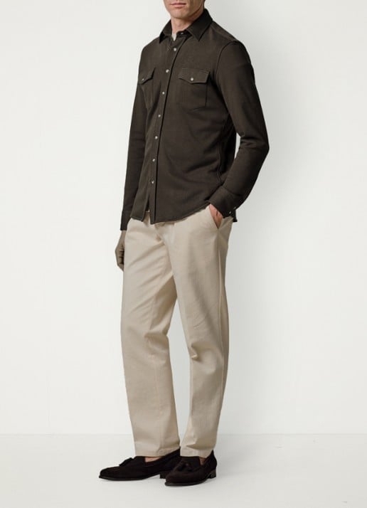 Profuomo Overshirt met borstzakken - voorkant 3 bruin