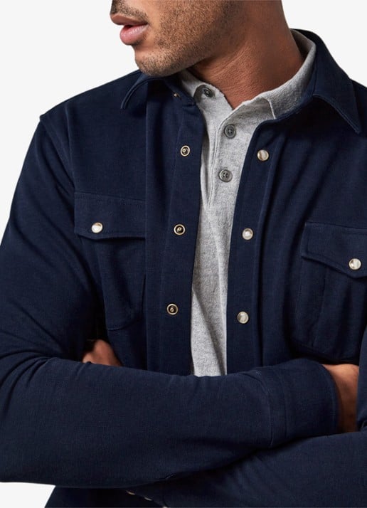 Profuomo Overshirt met borstzakken - detail 2 blauw