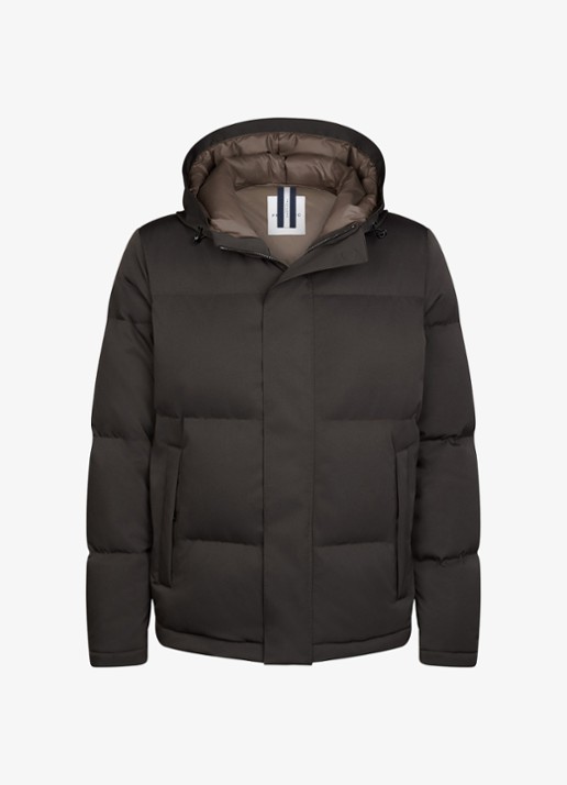 Profuomo Parka met capuchon - voorkant 5 donkerbruin