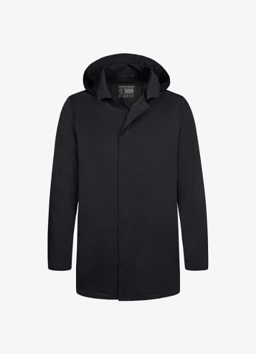 Profuomo Parka met capuchon - voorkant zwart