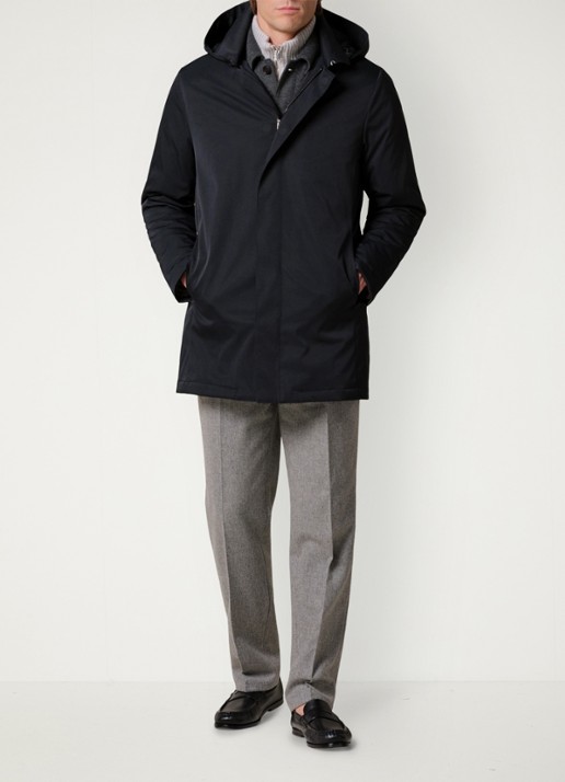 Profuomo Parka met capuchon - voorkant 2 zwart