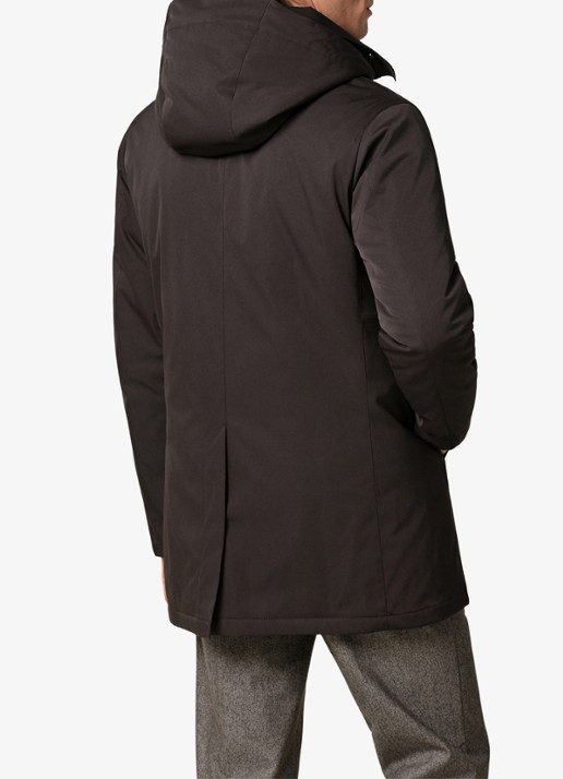 Profuomo Parka met capuchon - achterkant 3 donkerbruin