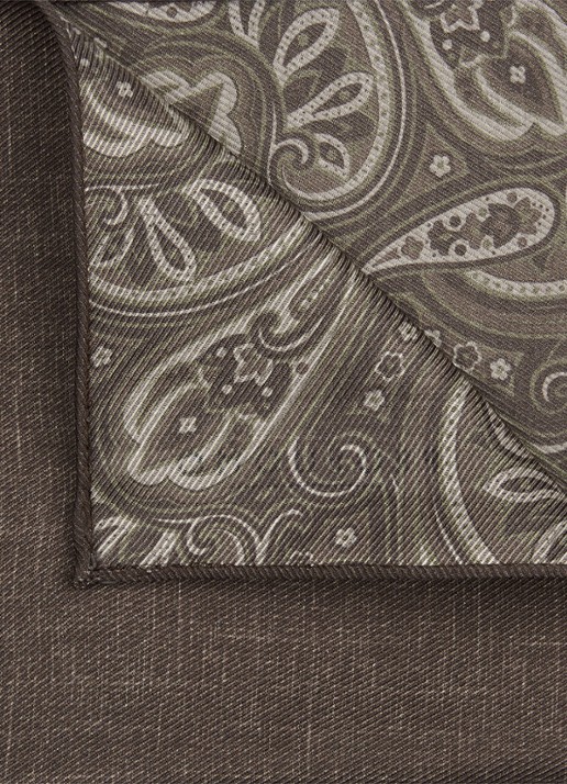Profuomo Pochet van zijde - detail 2 donkerbruin