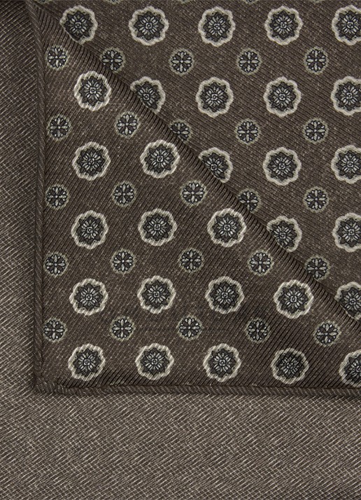 Profuomo Pochet van zijde - detail 2 donkerbruin