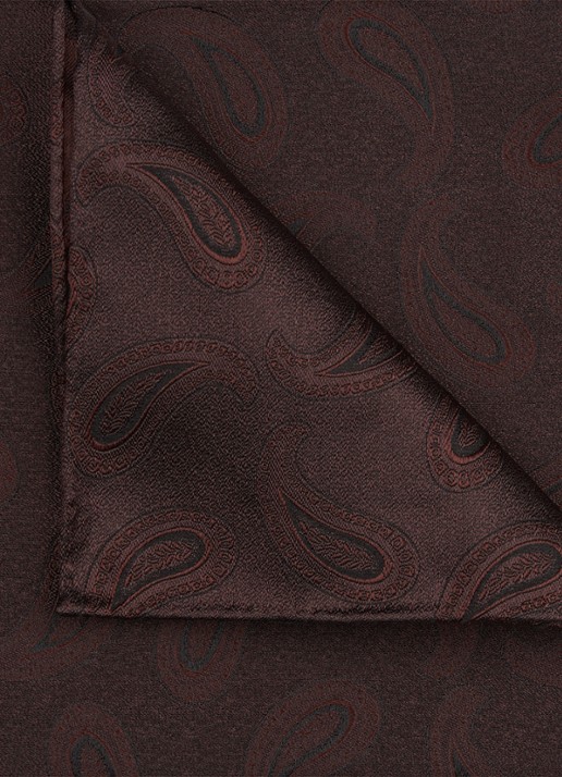 Profuomo Pochet van zijde - detail bruin