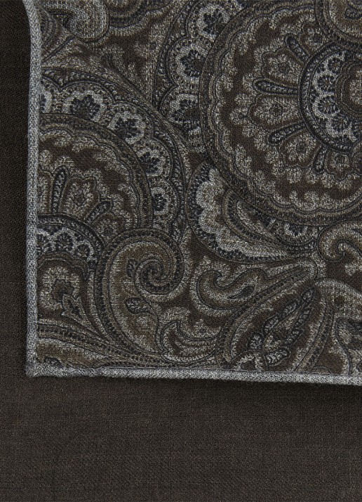 Profuomo Pochet van zijde - detail donkerbruin