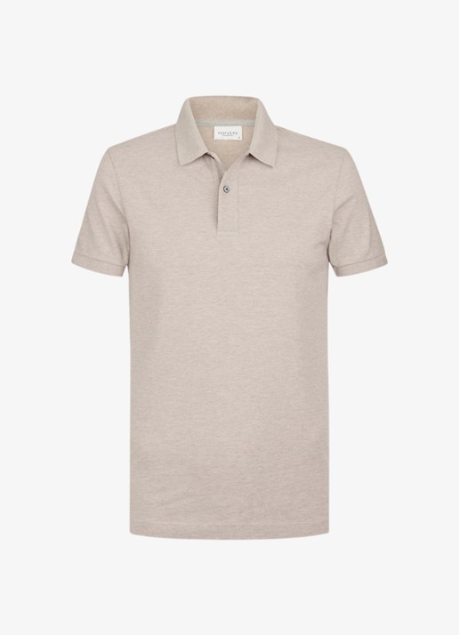 Profuomo Polo in pique - voorkant 4 beige