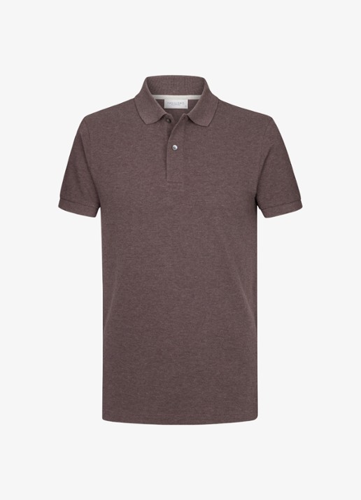 Profuomo Polo in pique - voorkant 4 bruin