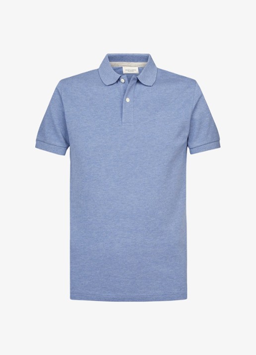 Profuomo Polo in pique - voorkant 4 blauw