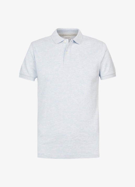 Profuomo Polo in pique - voorkant lichtblauw