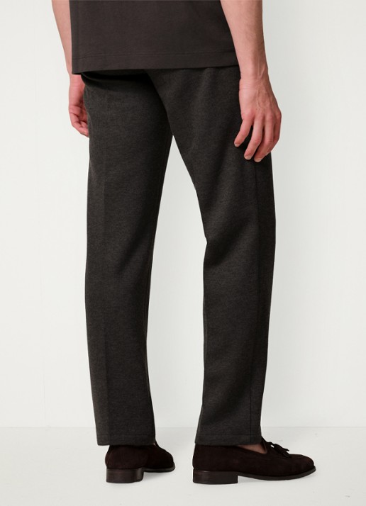 Profuomo Regular fit broek in wolblend - achterkant 3 donkerbruin