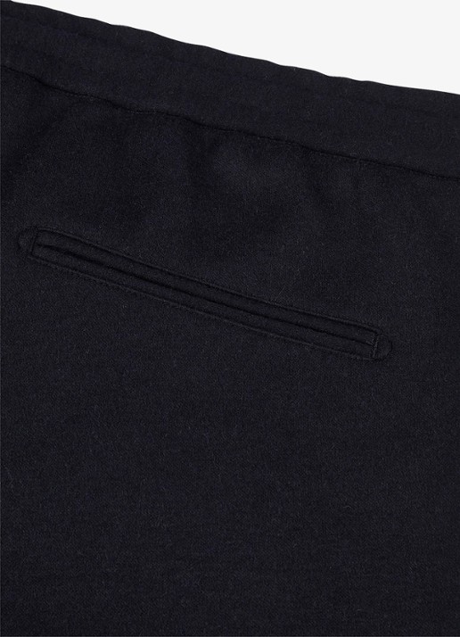Profuomo Regular fit broek in wolblend - detail 3 donkerblauw